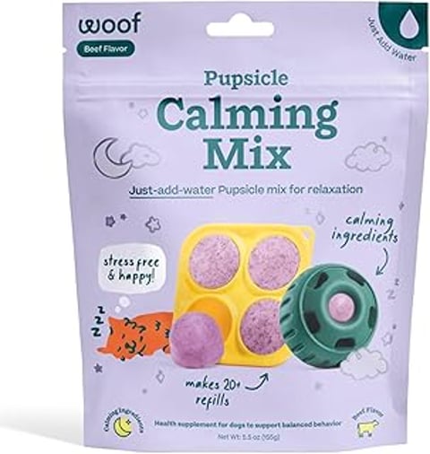 A bag of Woof Pupsicle Calming Mix.