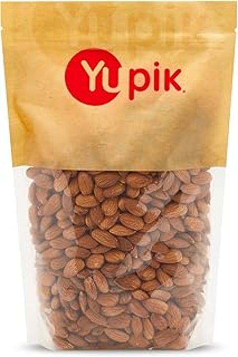 A bag of raw almonds.
