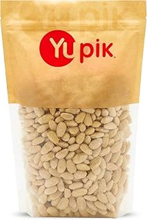 A bag of Yupik Whole Blanched California Almonds.